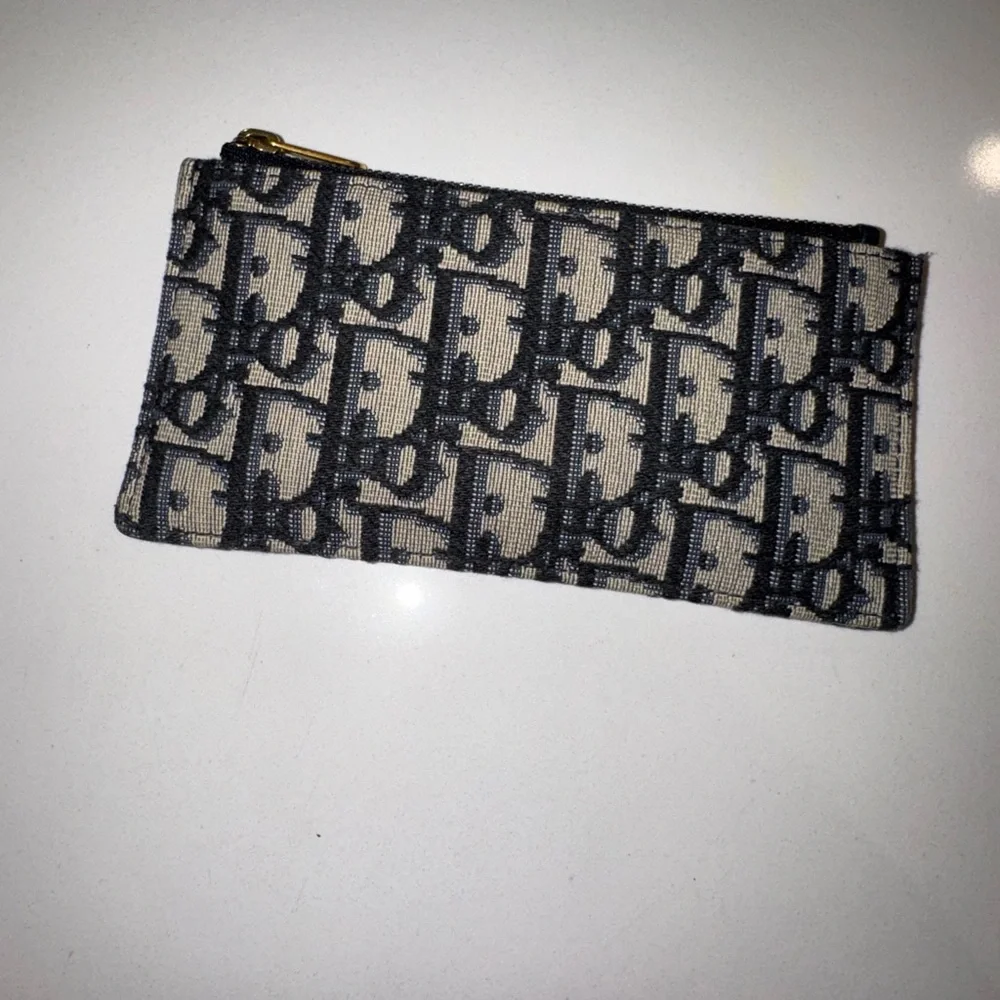 Dior Black and Cream Canvas Pouch